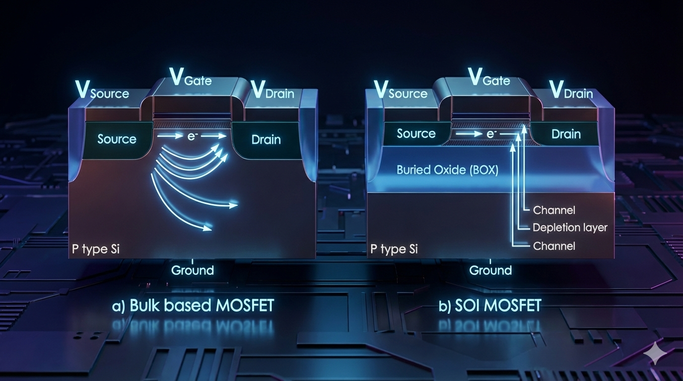 SOI MOSFET 结构示意图
